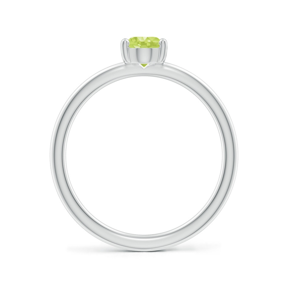 7x5mm A Classic Solitaire Oval Peridot Promise Ring in 18K White Gold side 199