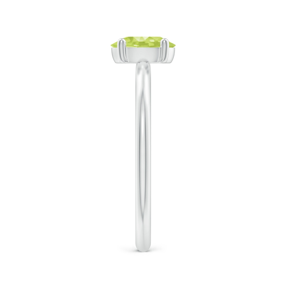 7x5mm A Classic Solitaire Oval Peridot Promise Ring in 18K White Gold side 299