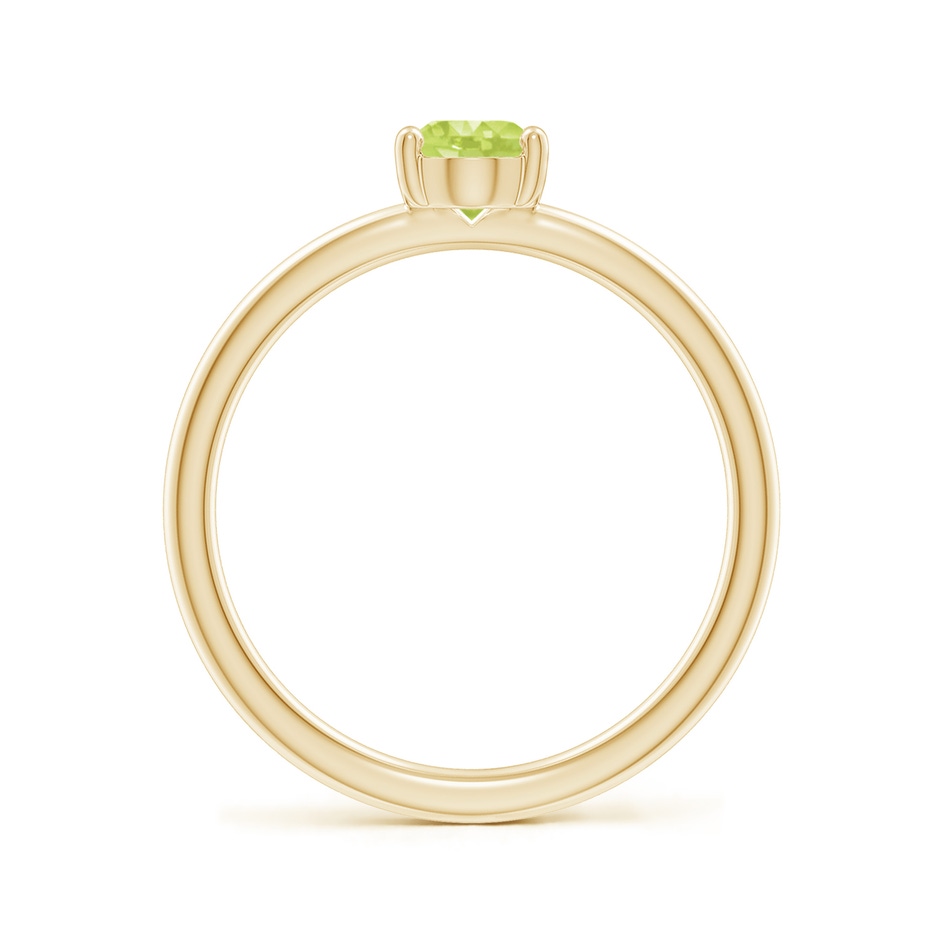 7x5mm A Classic Solitaire Oval Peridot Promise Ring in 18K Yellow Gold side 199