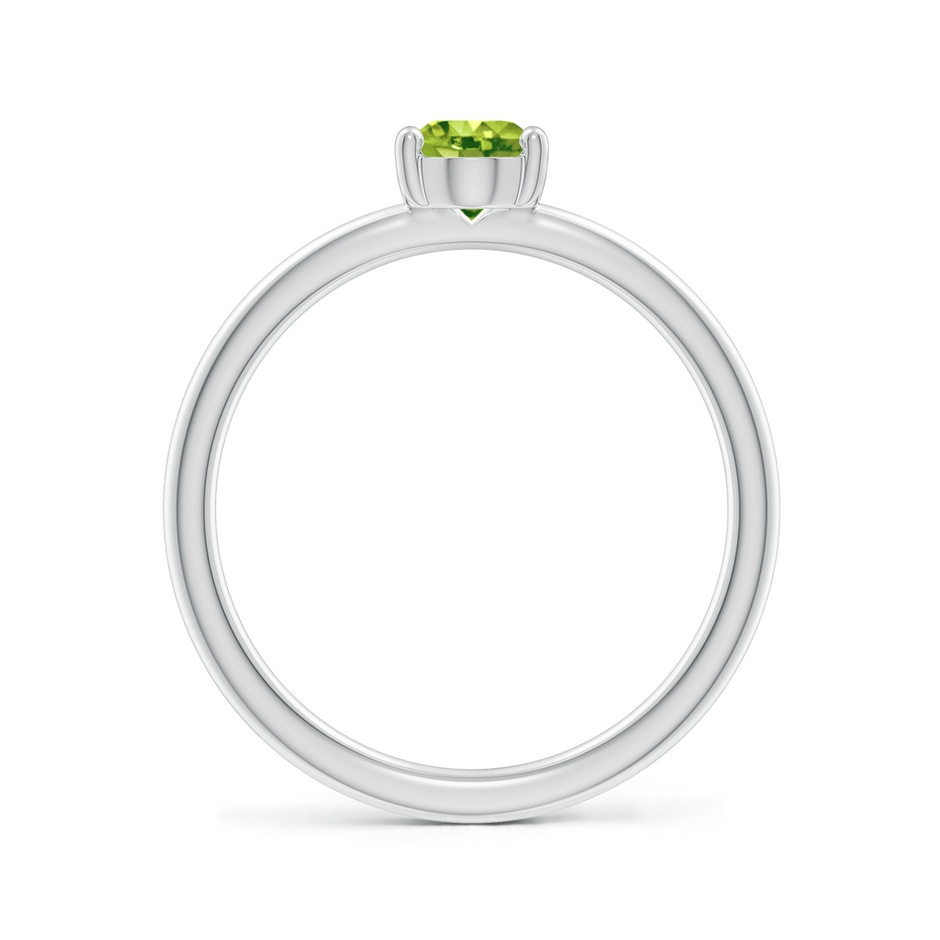 7x5mm AAA Classic Solitaire Oval Peridot Promise Ring in White Gold side 199