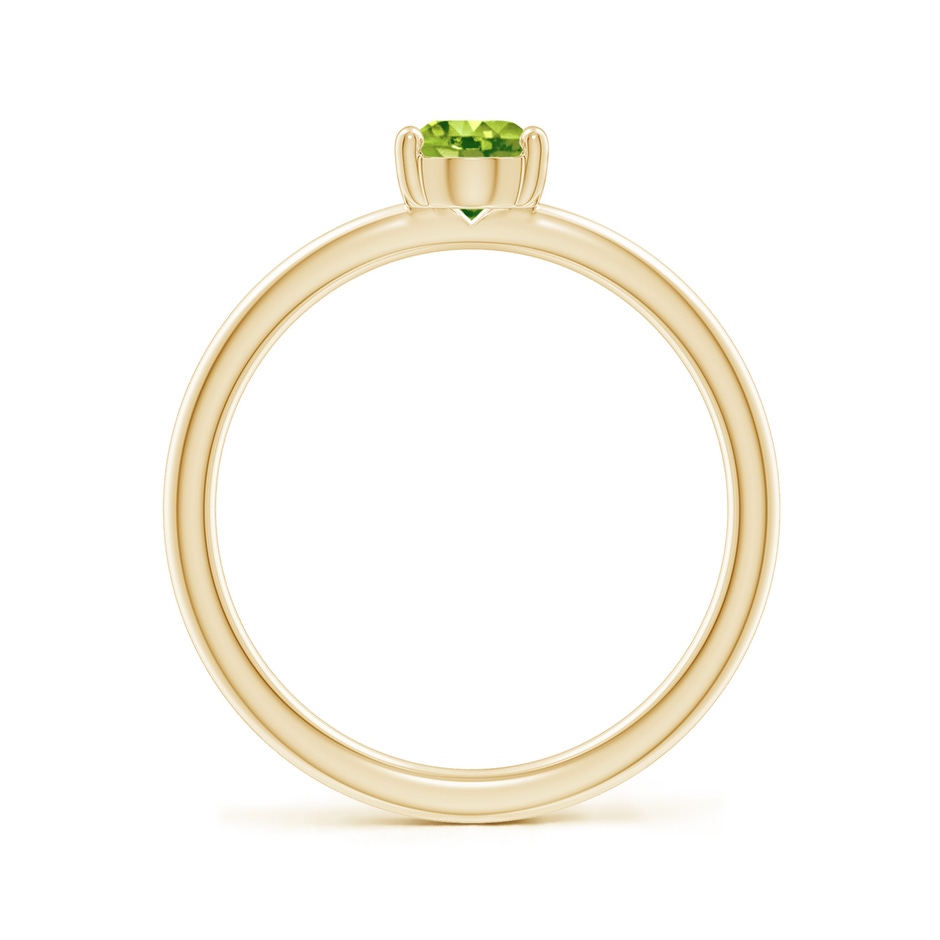 7x5mm AAA Classic Solitaire Oval Peridot Promise Ring in Yellow Gold side 199