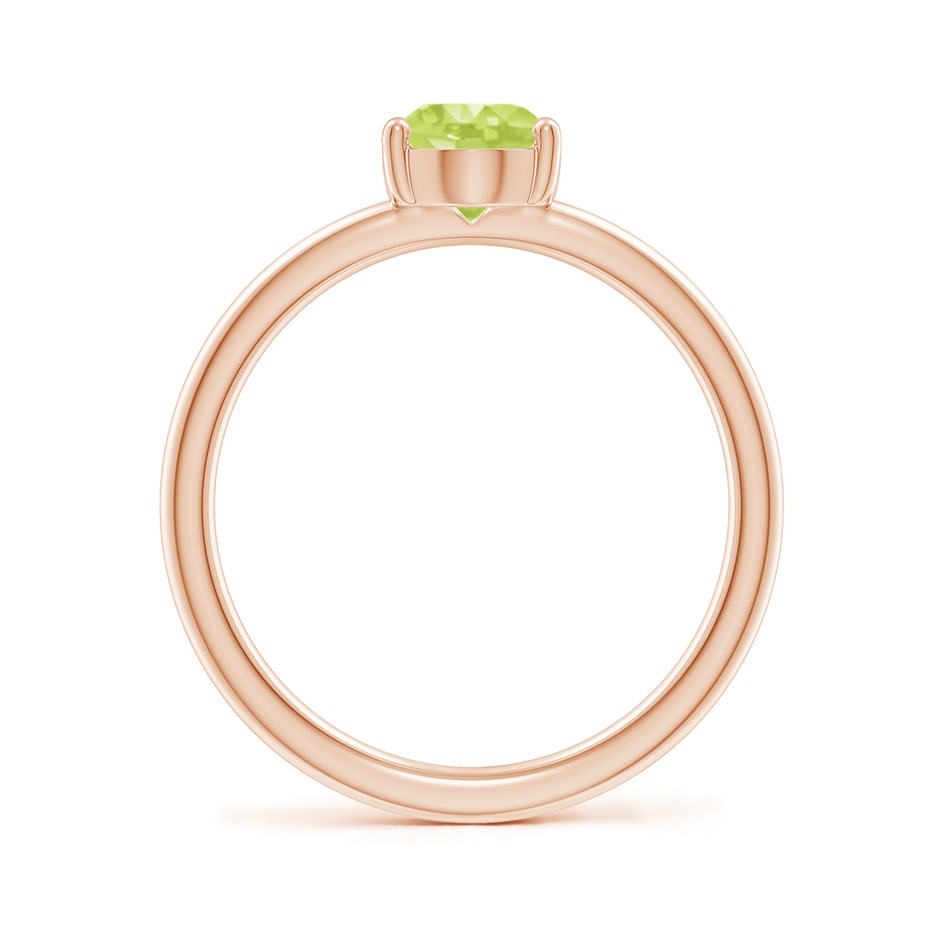8x6mm A Classic Solitaire Oval Peridot Promise Ring in 18K Rose Gold side 199