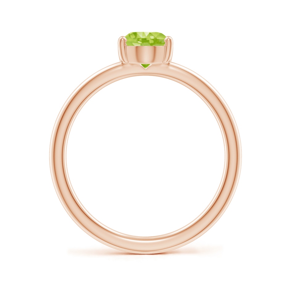 8x6mm AA Classic Solitaire Oval Peridot Promise Ring in 18K Rose Gold side 199
