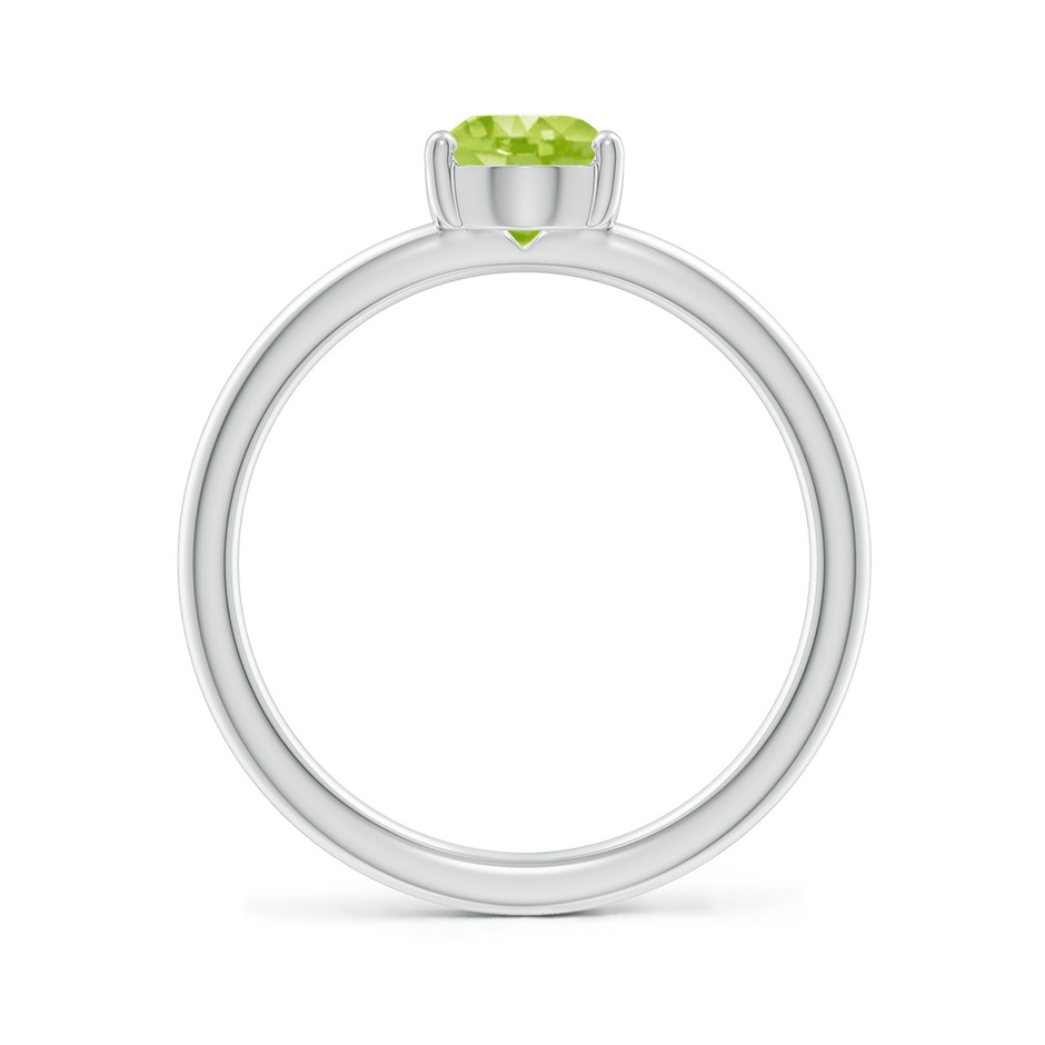 8x6mm AA Classic Solitaire Oval Peridot Promise Ring in 18K White Gold side 199