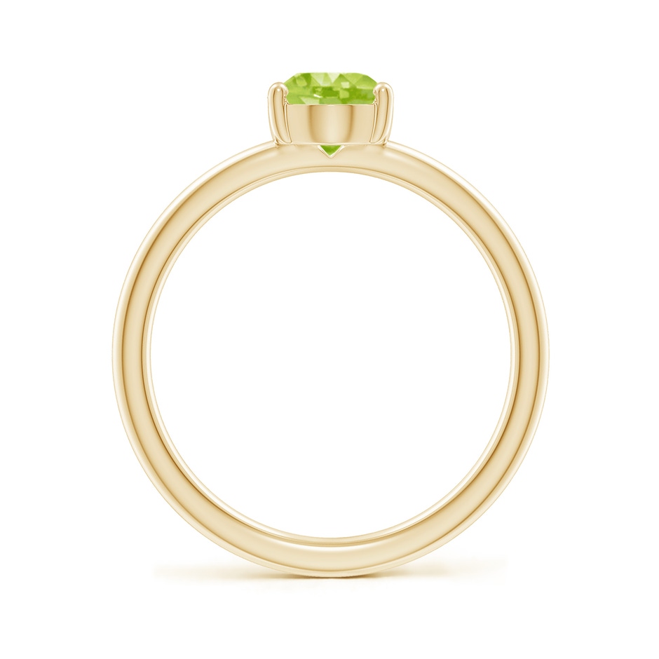 8x6mm AA Classic Solitaire Oval Peridot Promise Ring in 18K Yellow Gold side 199