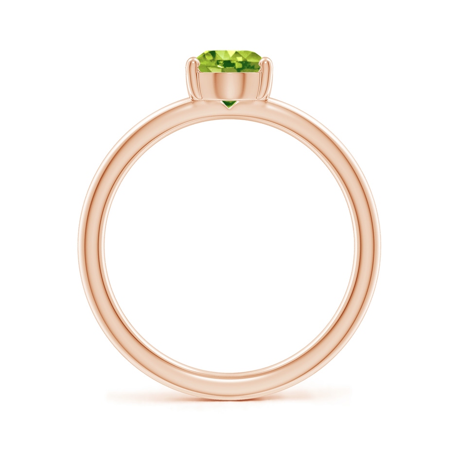 8x6mm AAA Classic Solitaire Oval Peridot Promise Ring in 18K Rose Gold side 199