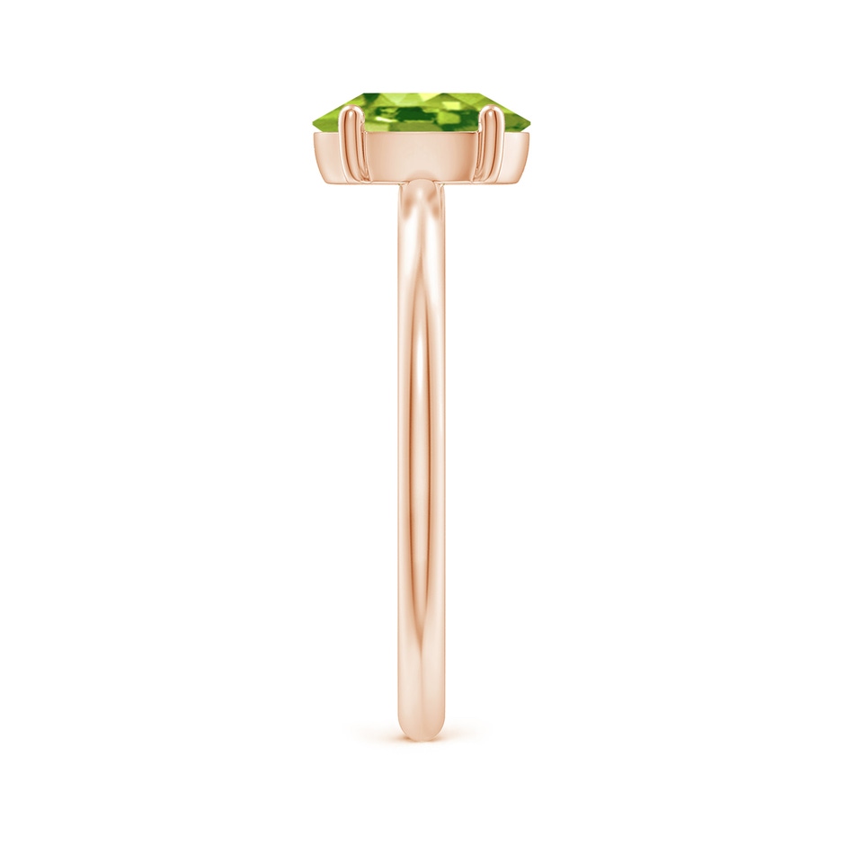 8x6mm AAA Classic Solitaire Oval Peridot Promise Ring in 18K Rose Gold side 299
