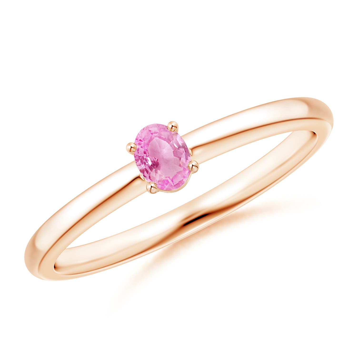 A - Pink Sapphire / 0.18 CT / 14 KT Rose Gold