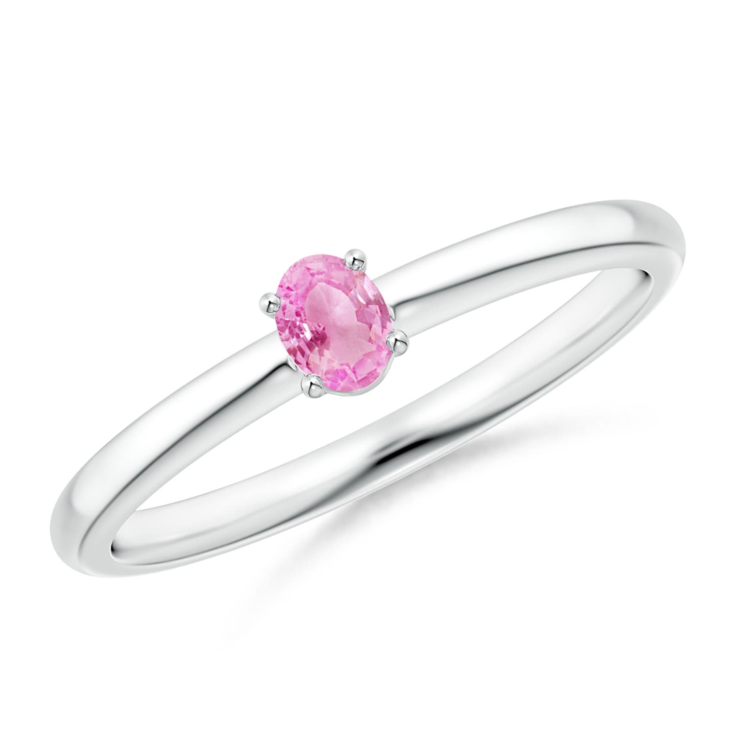 A - Pink Sapphire / 0.18 CT / 14 KT White Gold