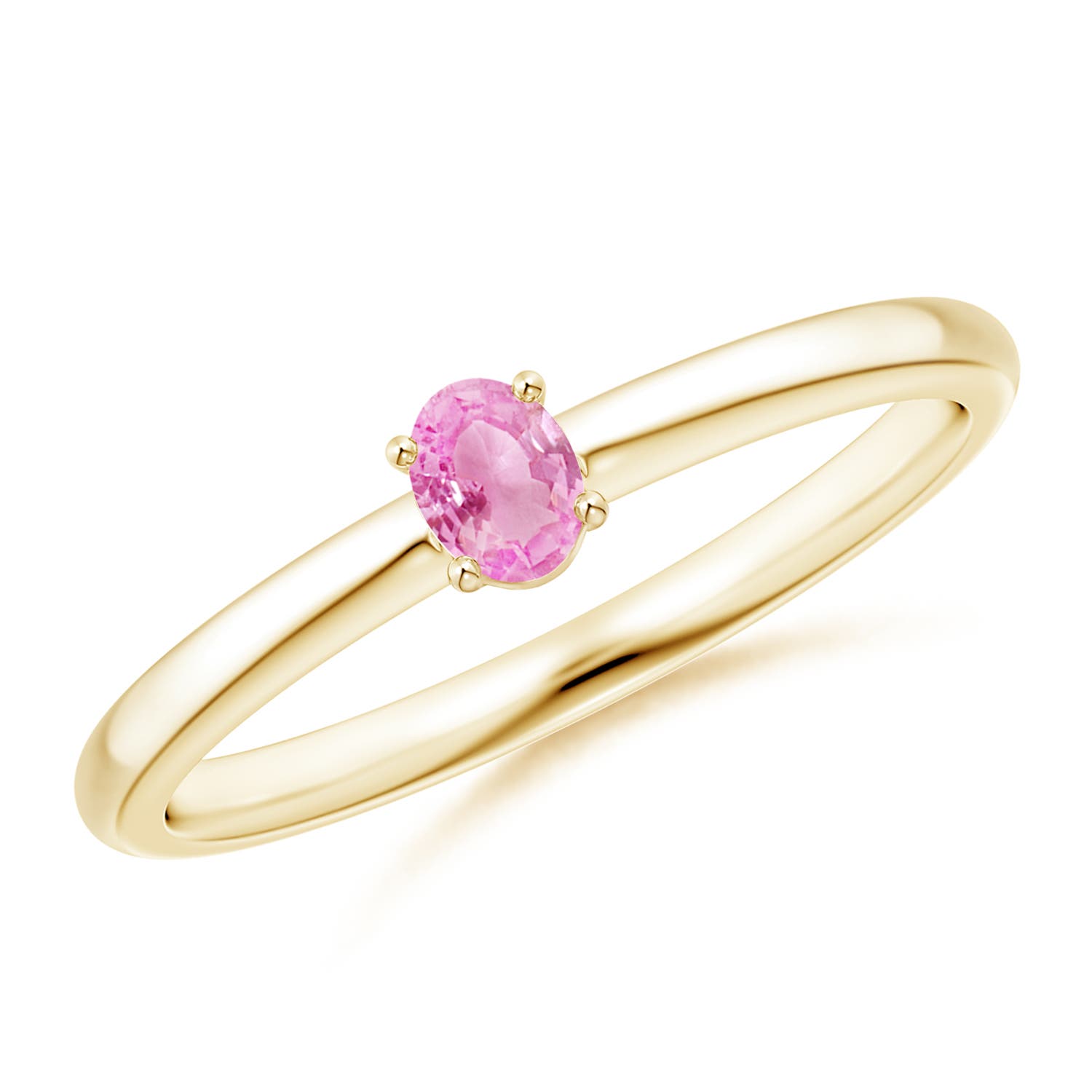 A - Pink Sapphire / 0.18 CT / 14 KT Yellow Gold