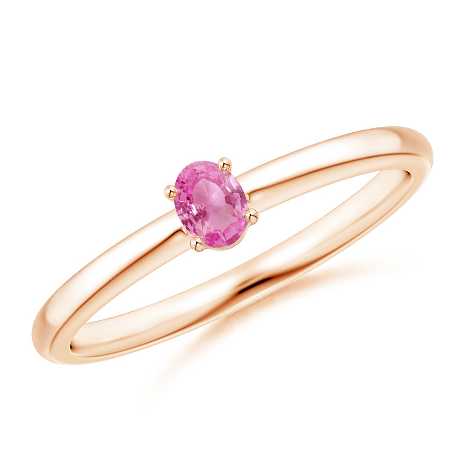 AA - Pink Sapphire / 0.18 CT / 14 KT Rose Gold