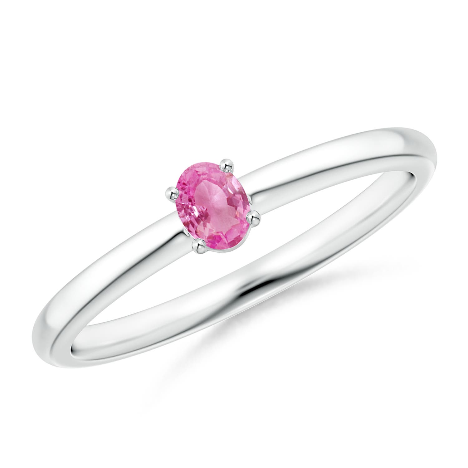 AA - Pink Sapphire / 0.18 CT / 14 KT White Gold