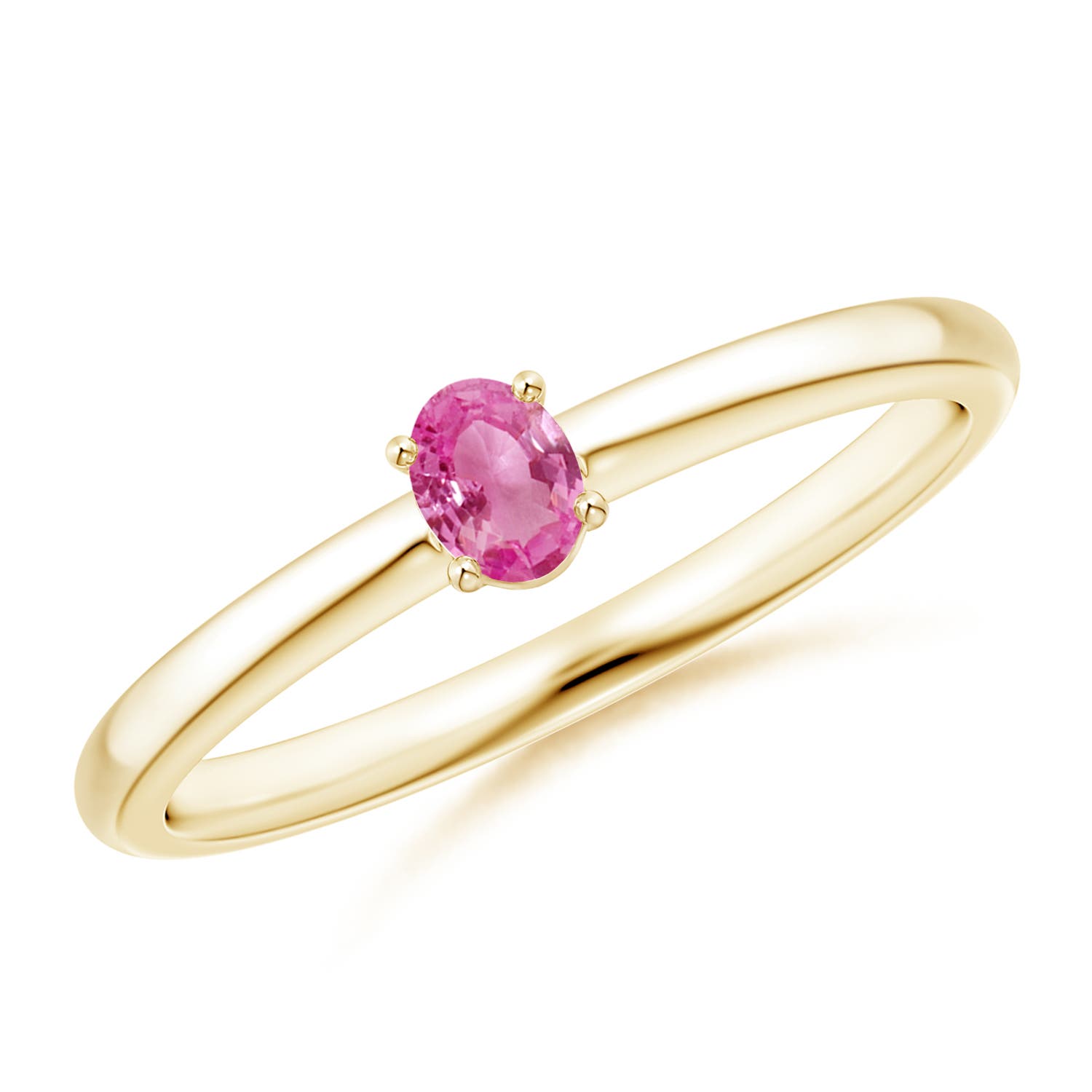 AAA - Pink Sapphire / 0.18 CT / 14 KT Yellow Gold