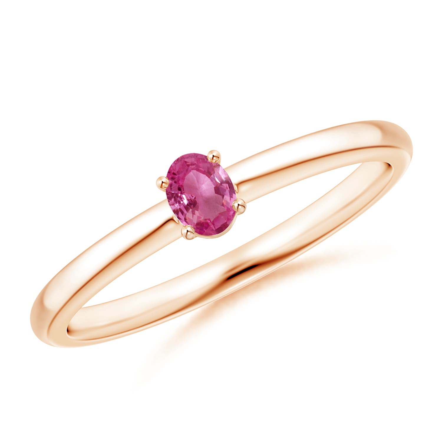 AAAA - Pink Sapphire / 0.18 CT / 14 KT Rose Gold