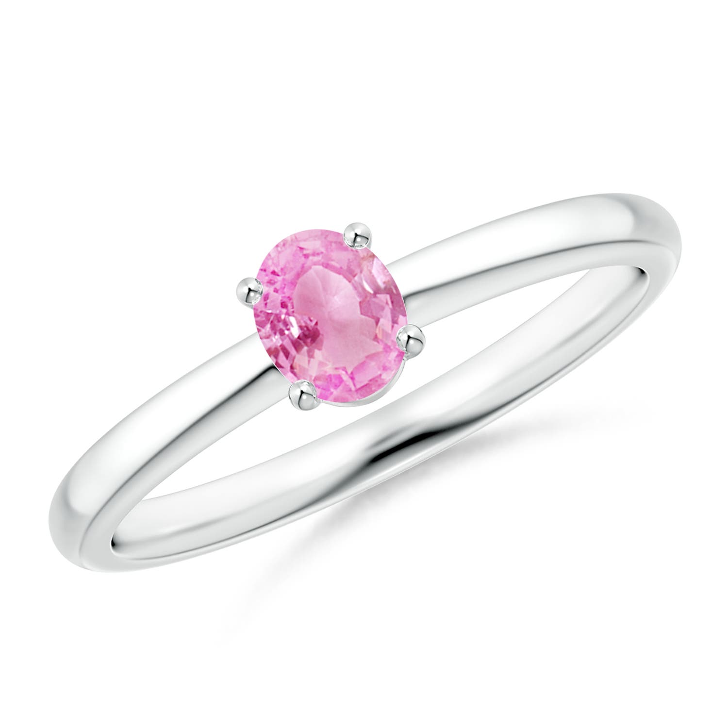 A - Pink Sapphire / 0.4 CT / 14 KT White Gold