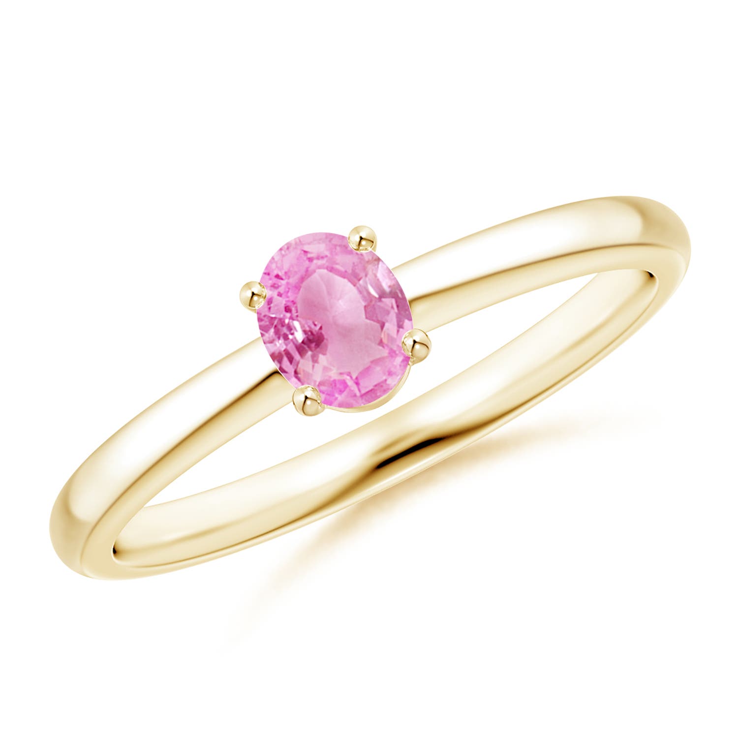 A - Pink Sapphire / 0.4 CT / 14 KT Yellow Gold