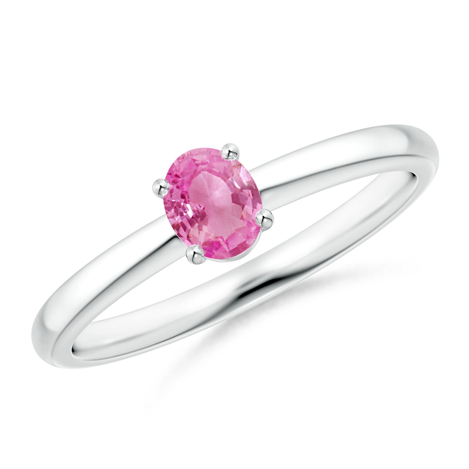 AA - Pink Sapphire / 0.4 CT / 14 KT White Gold