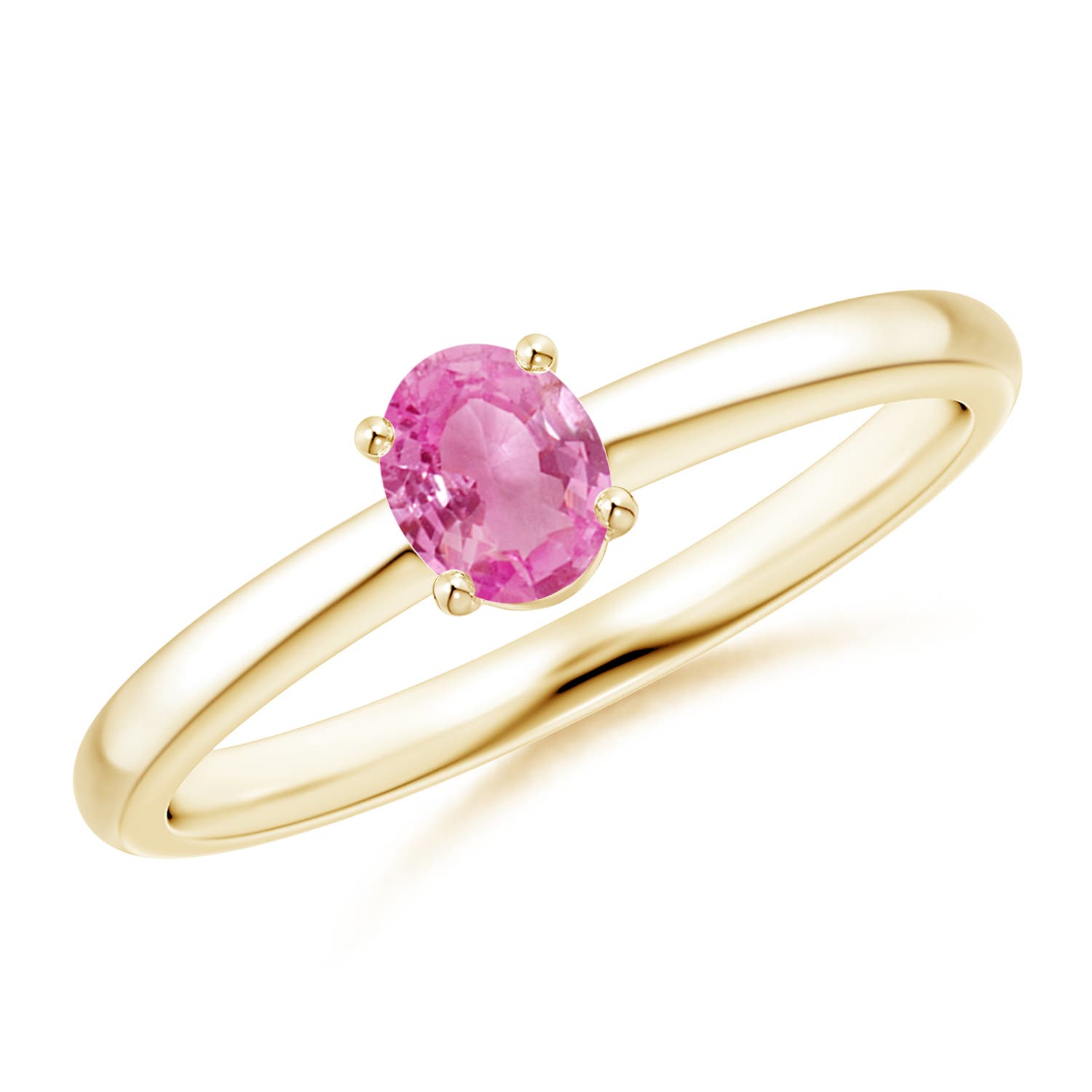 AA - Pink Sapphire / 0.4 CT / 14 KT Yellow Gold