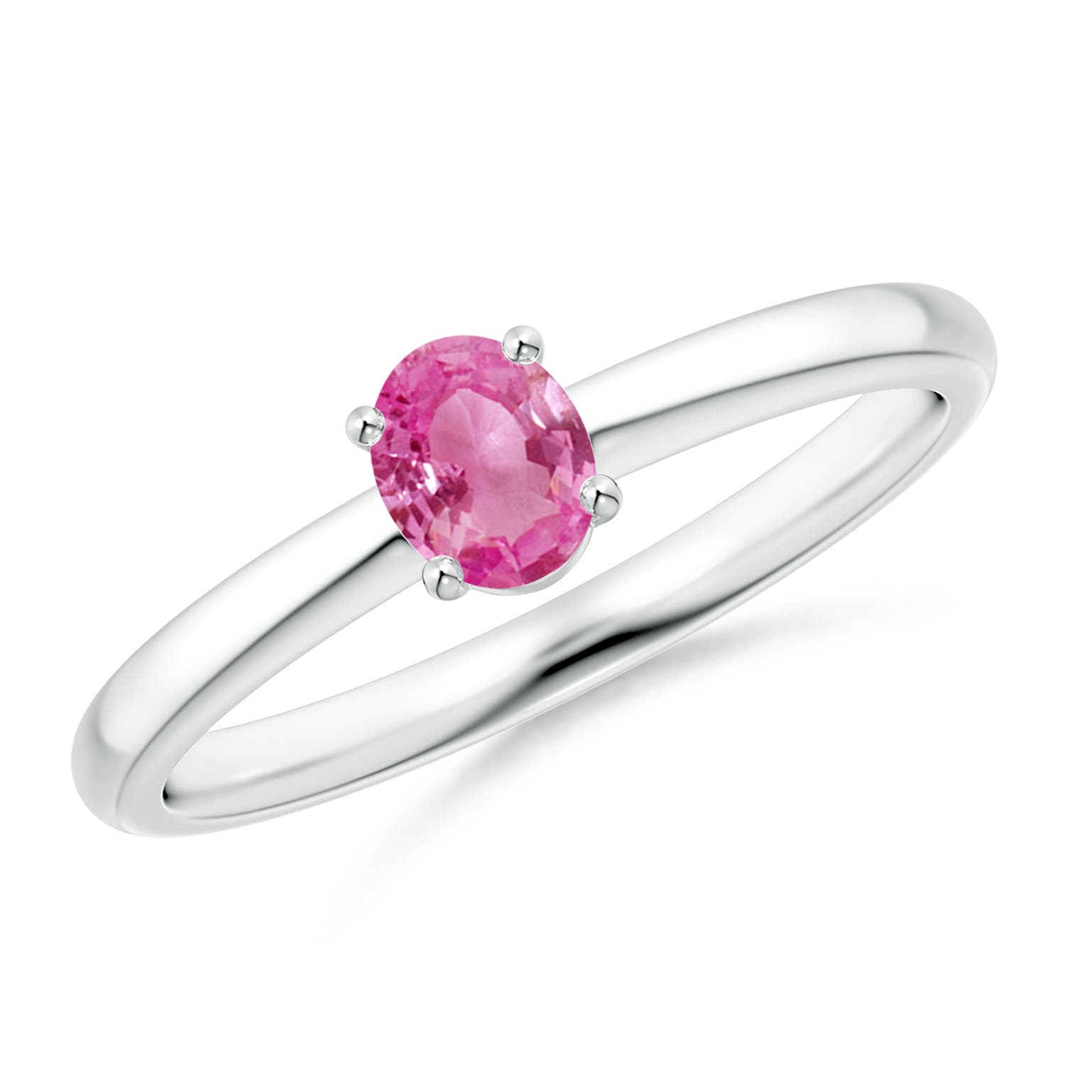 AAA - Pink Sapphire / 0.4 CT / 14 KT White Gold