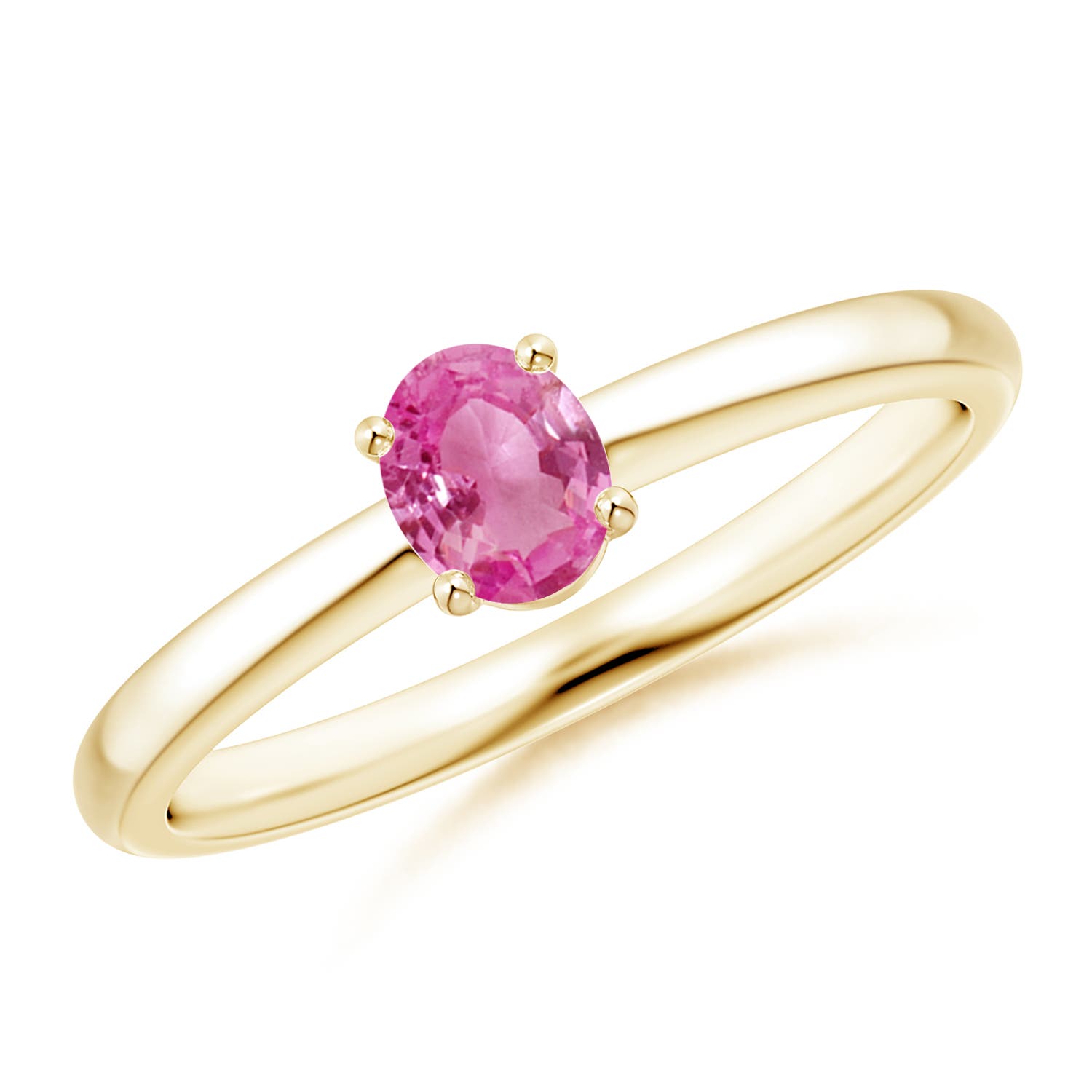 AAA - Pink Sapphire / 0.4 CT / 14 KT Yellow Gold