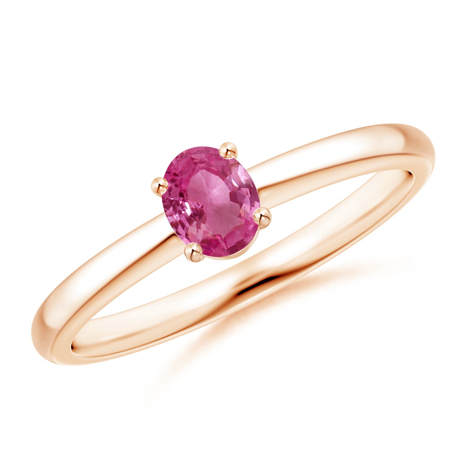 AAAA - Pink Sapphire / 0.4 CT / 14 KT Rose Gold