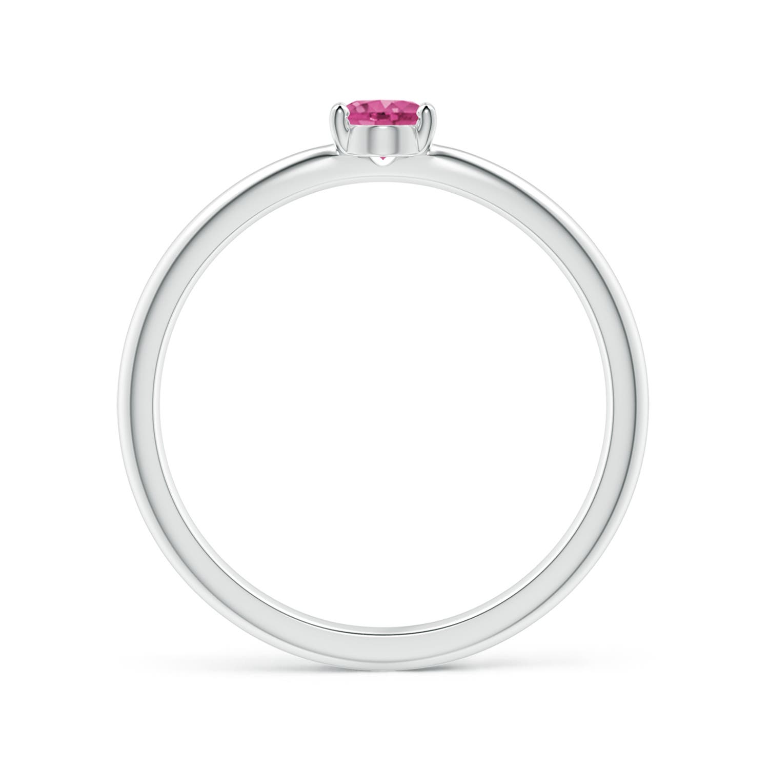 AAAA - Pink Sapphire / 0.4 CT / 14 KT White Gold