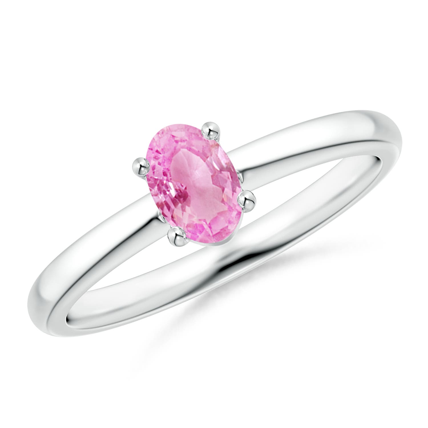 A - Pink Sapphire / 0.55 CT / 14 KT White Gold