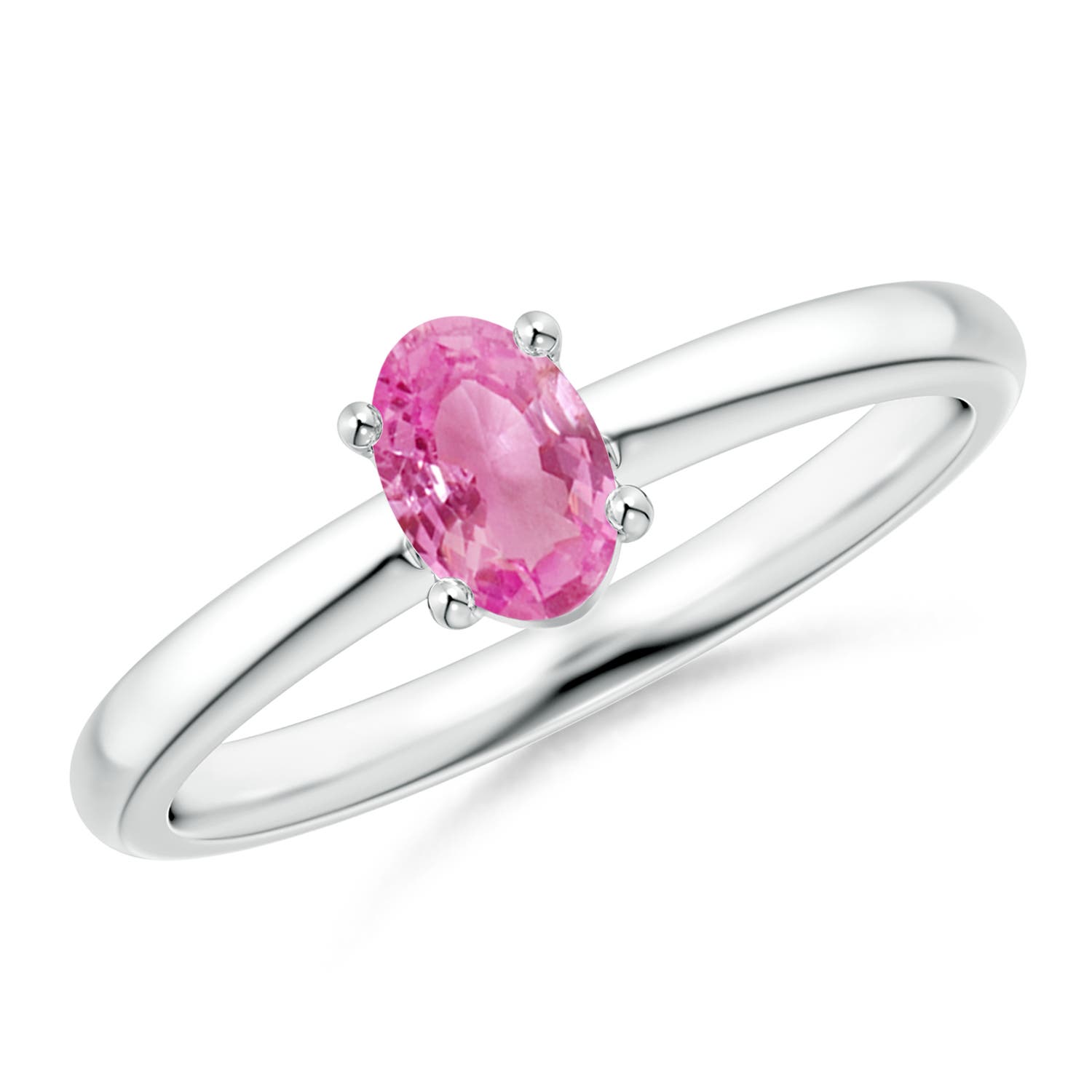 AA - Pink Sapphire / 0.55 CT / 14 KT White Gold