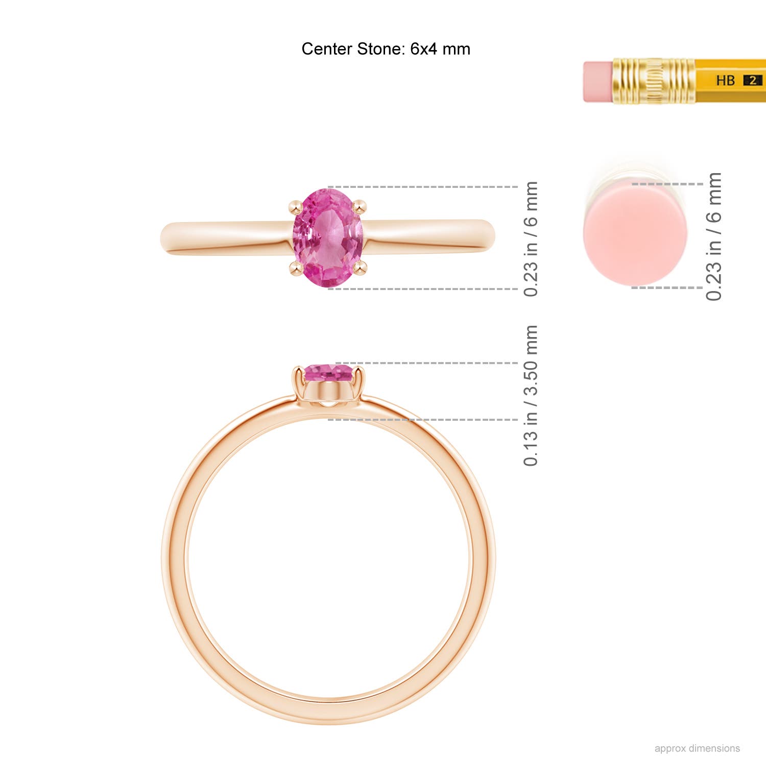 AAA - Pink Sapphire / 0.55 CT / 14 KT Rose Gold