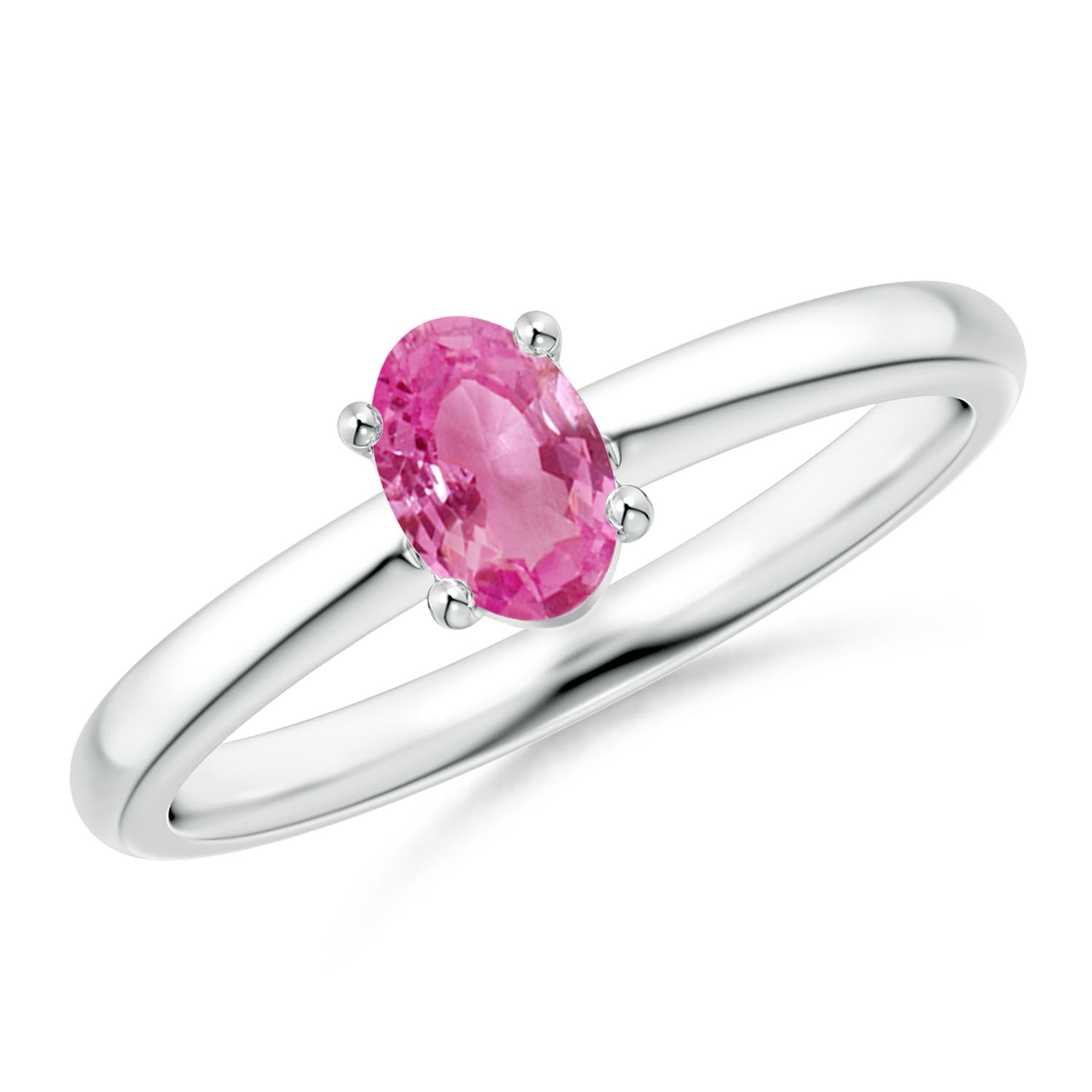 AAA - Pink Sapphire / 0.55 CT / 14 KT White Gold