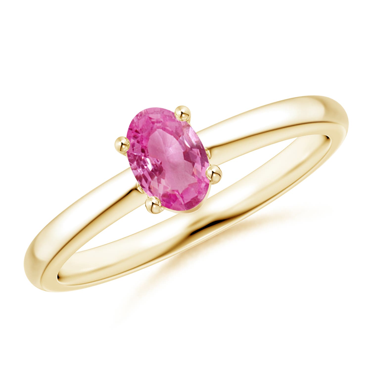 AAA - Pink Sapphire / 0.55 CT / 14 KT Yellow Gold