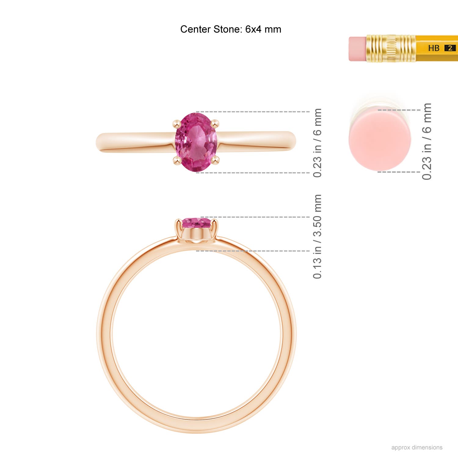 AAAA - Pink Sapphire / 0.55 CT / 14 KT Rose Gold