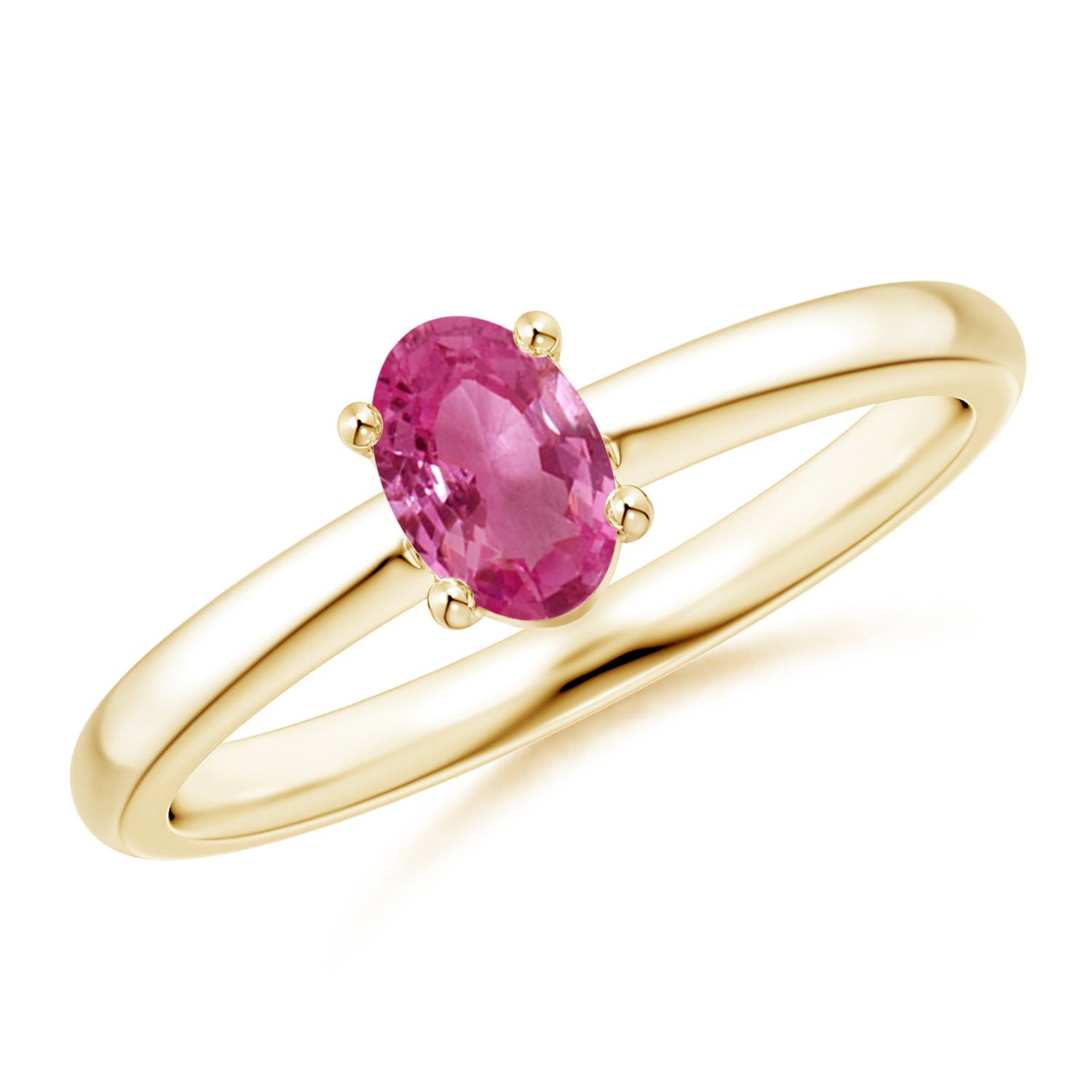 AAAA - Pink Sapphire / 0.55 CT / 14 KT Yellow Gold