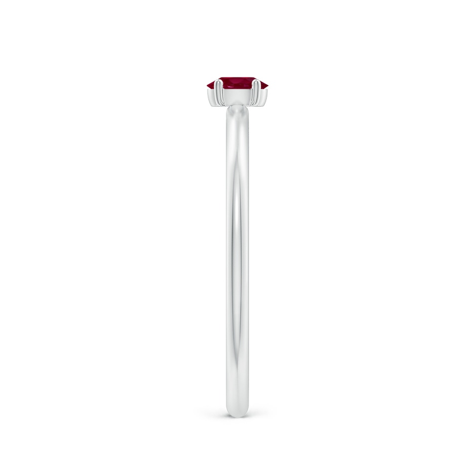 4x3mm A Classic Solitaire Oval Ruby Promise Ring in White Gold side 299