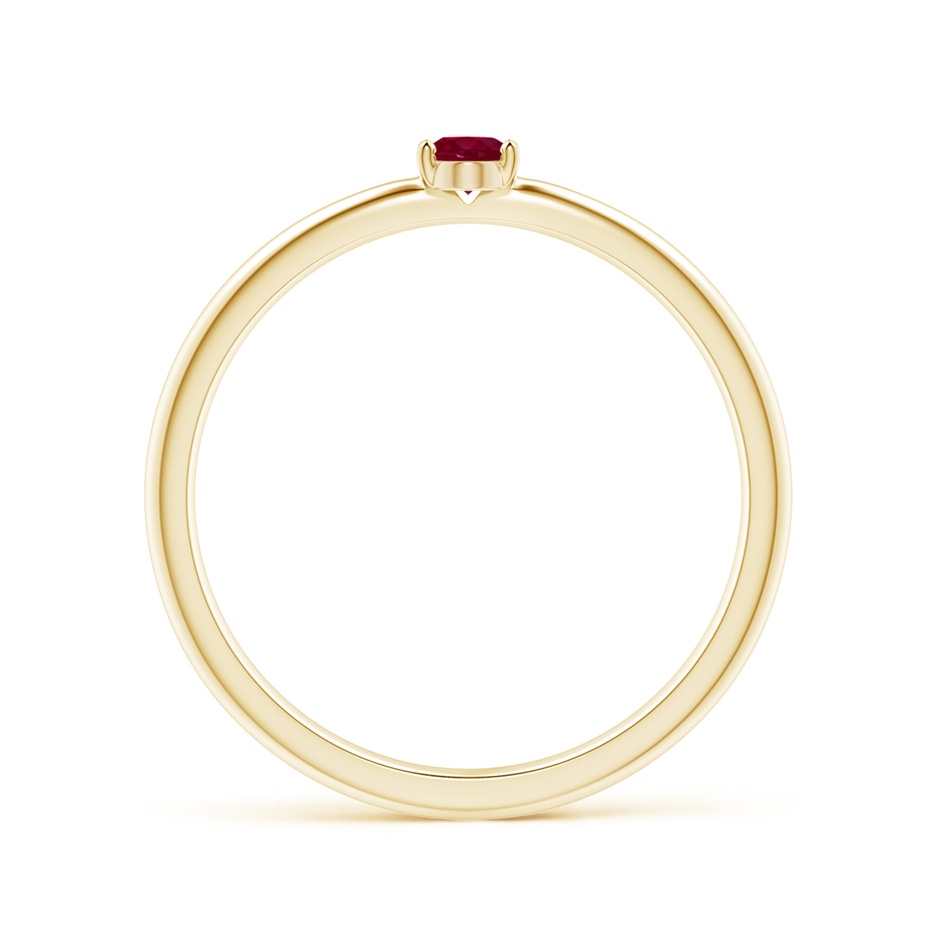 4x3mm A Classic Solitaire Oval Ruby Promise Ring in Yellow Gold side-1