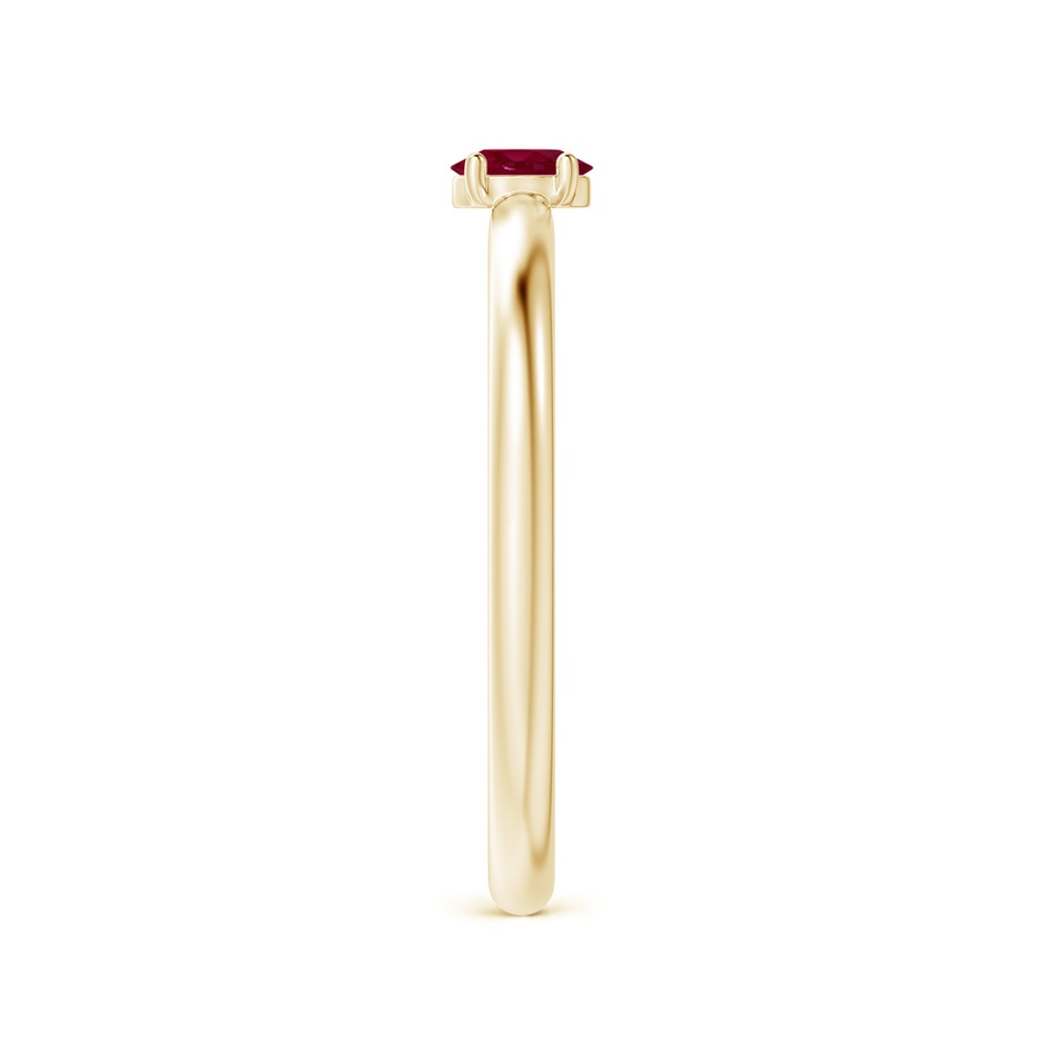 4x3mm A Classic Solitaire Oval Ruby Promise Ring in Yellow Gold side-2