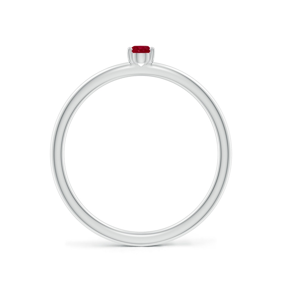 4x3mm AA Classic Solitaire Oval Ruby Promise Ring in 18K White Gold side 199