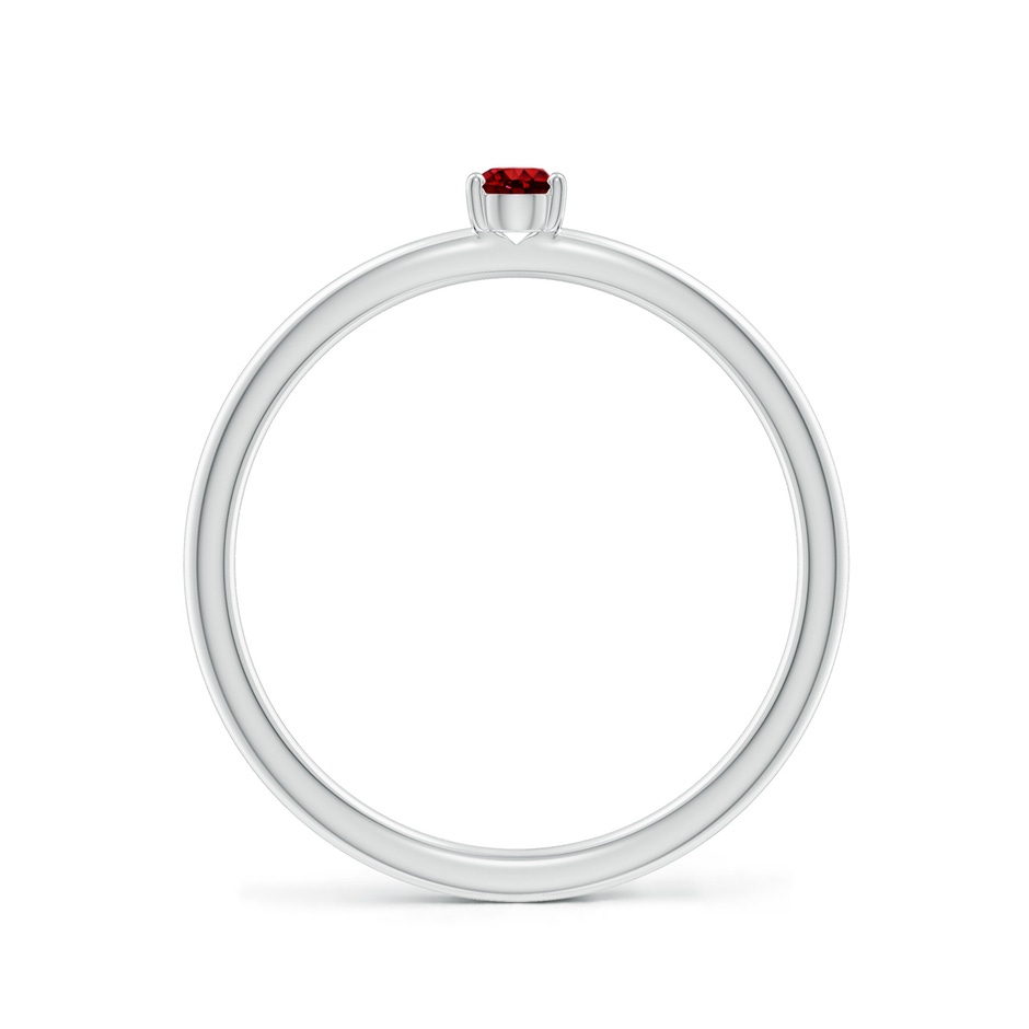 4x3mm AAAA Classic Solitaire Oval Ruby Promise Ring in P950 Platinum side 199
