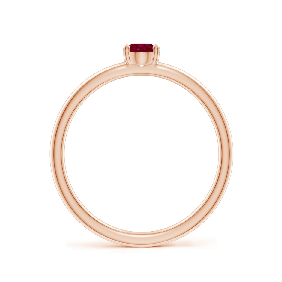 5x4mm A Classic Solitaire Oval Ruby Promise Ring in 18K Rose Gold side 199