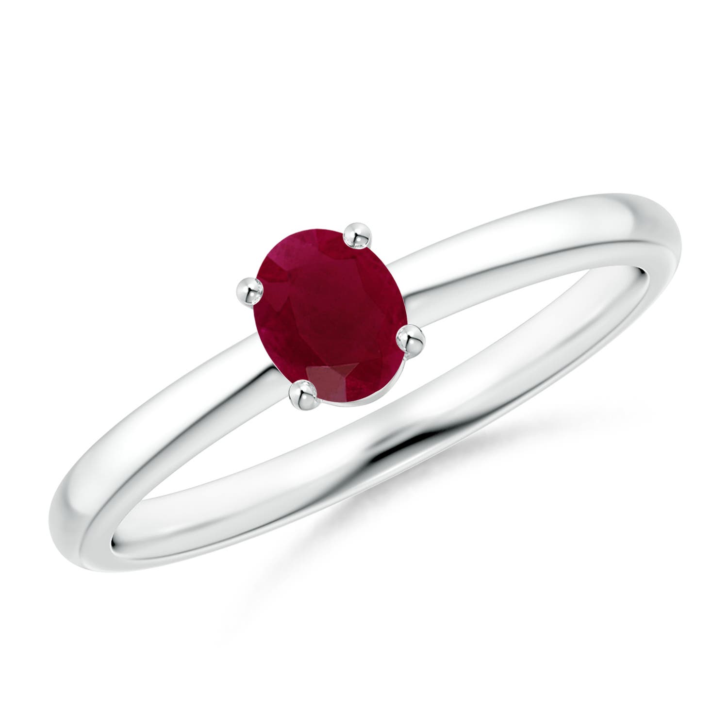 A - Ruby / 0.4 CT / 14 KT White Gold
