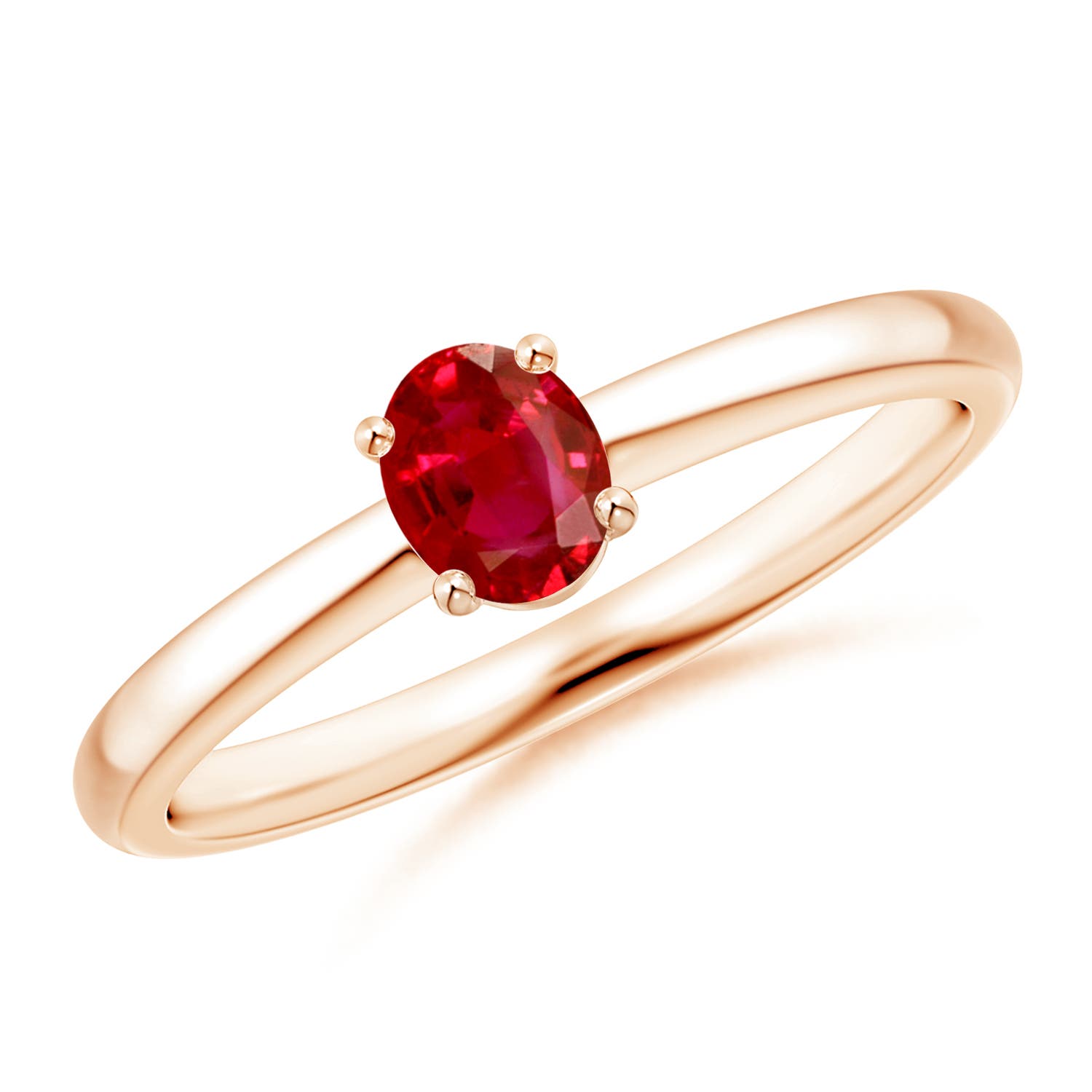 AAA - Ruby / 0.4 CT / 14 KT Rose Gold