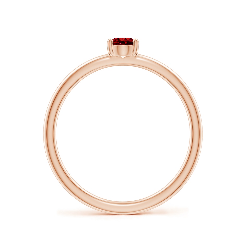 5x4mm AAAA Classic Solitaire Oval Ruby Promise Ring in 18K Rose Gold side 199