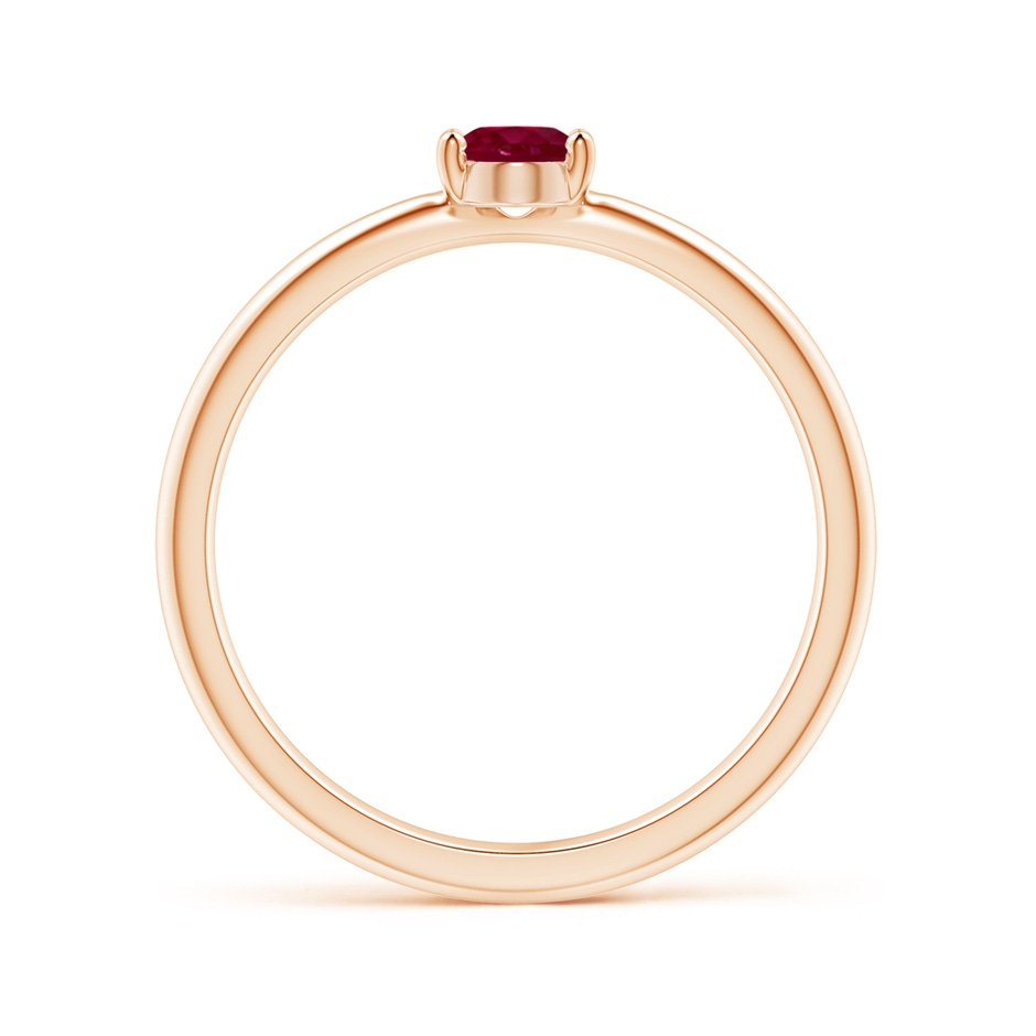 6x4mm A Classic Solitaire Oval Ruby Promise Ring in Rose Gold side-1