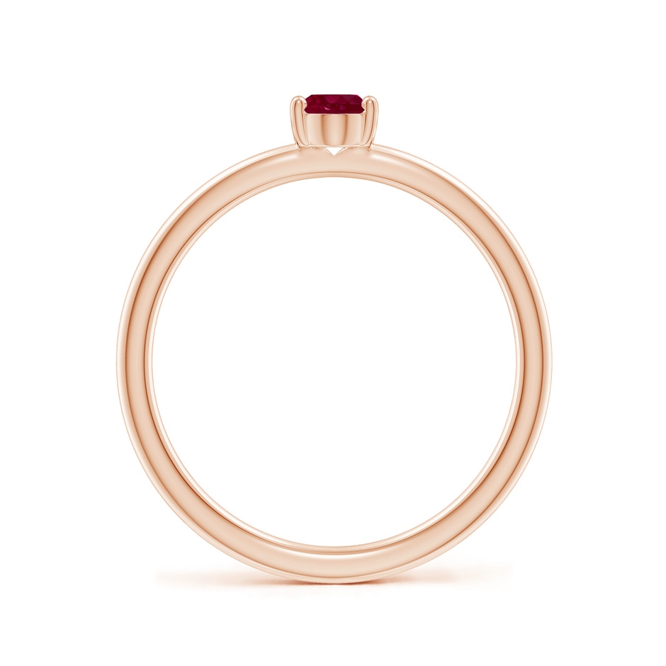6x4mm A Classic Solitaire Oval Ruby Promise Ring in Rose Gold side 199