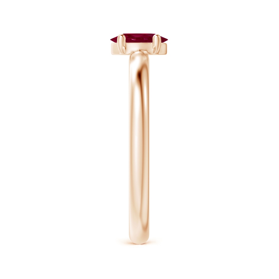 6x4mm A Classic Solitaire Oval Ruby Promise Ring in Rose Gold side-2