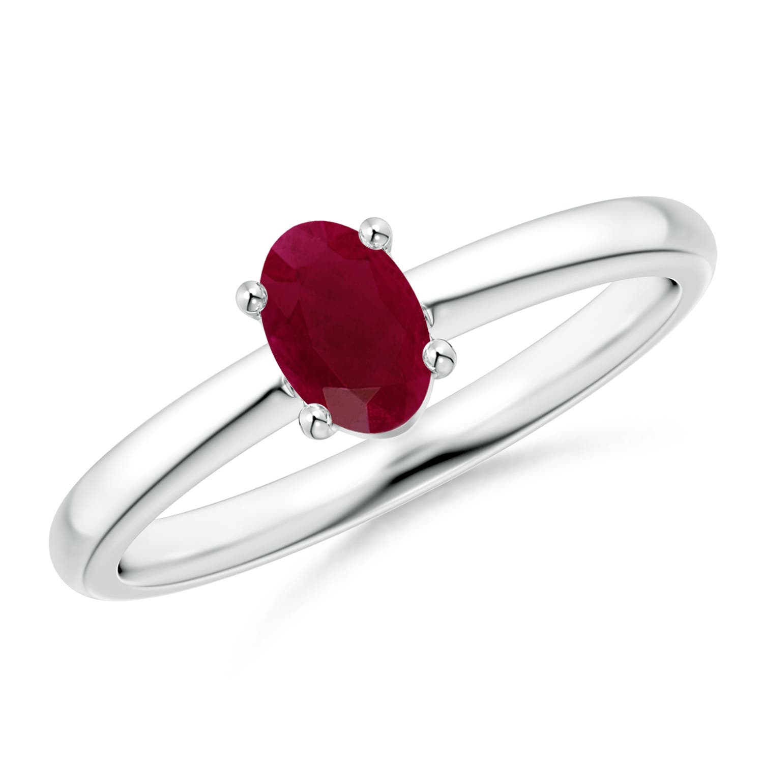 A - Ruby / 0.6 CT / 14 KT White Gold