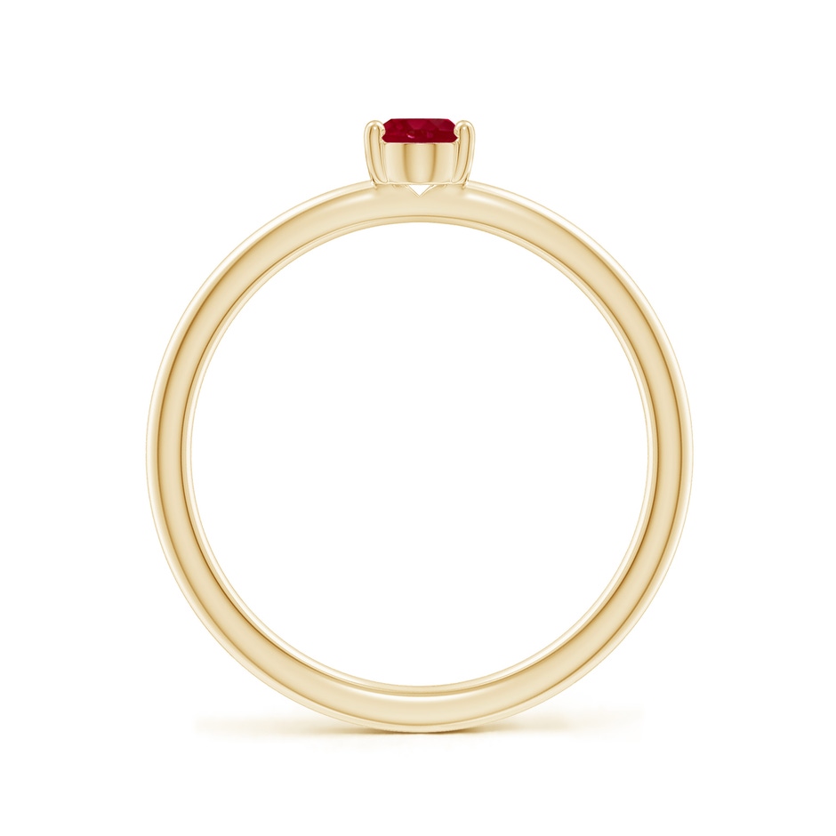 6x4mm AA Classic Solitaire Oval Ruby Promise Ring in 18K Yellow Gold side 199