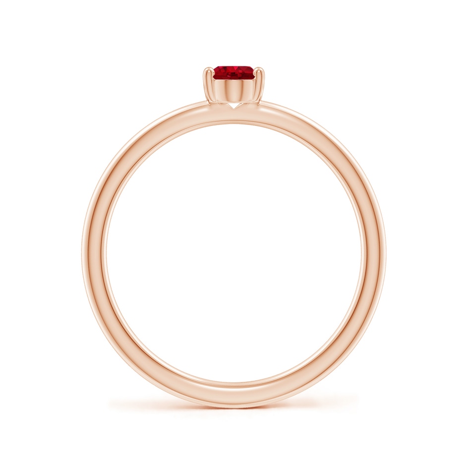 6x4mm AAA Classic Solitaire Oval Ruby Promise Ring in 18K Rose Gold side 199