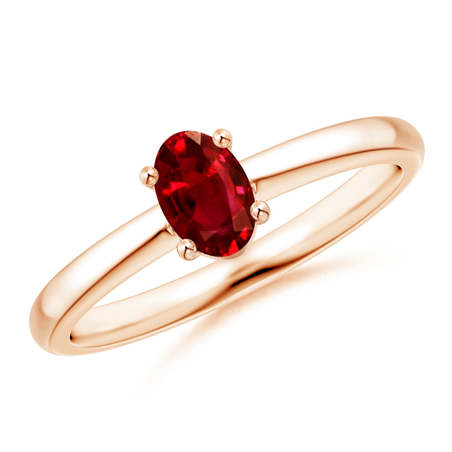 AAAA - Ruby / 0.6 CT / 14 KT Rose Gold