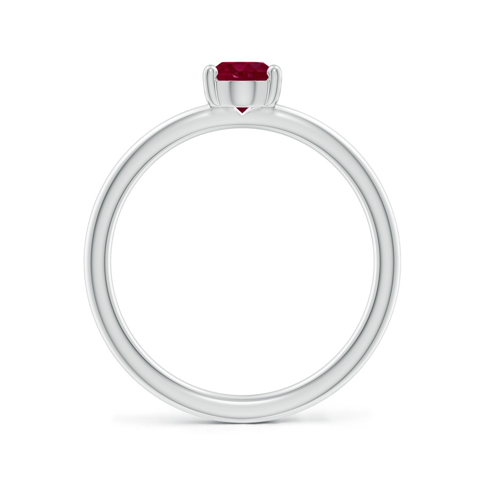 7x5mm A Classic Solitaire Oval Ruby Promise Ring in White Gold side 199